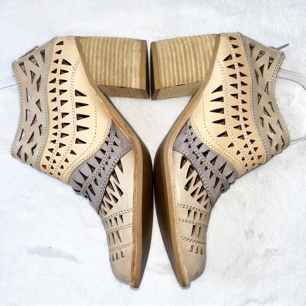 Jeffrey Campbell for Free People Faviola Color Block Cutout Western Booties 7.5